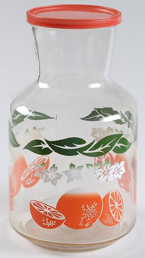 Oranges Juice Container & Plastic Lid by Anchor Hocking-1