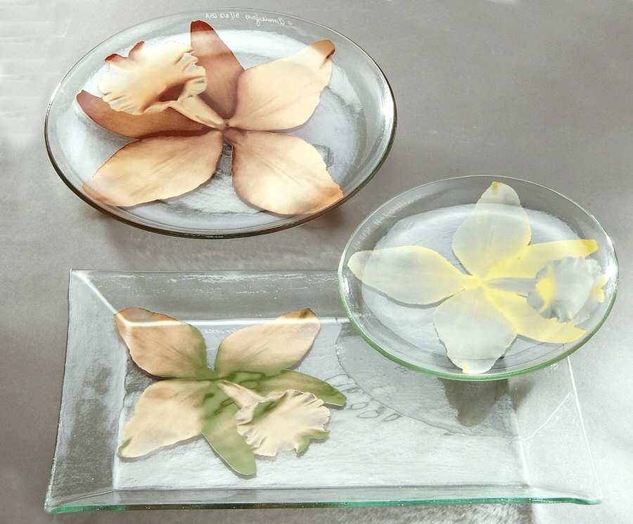Orchids Dinner Plate by Annieglass-1