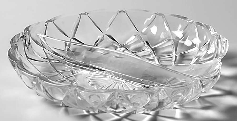 232 Clear 6" Round 2 Part Relish by Hazel-Atlas-1
