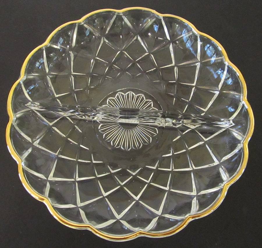 232 Clear 6" Round 2 Part Relish by Hazel-Atlas-1