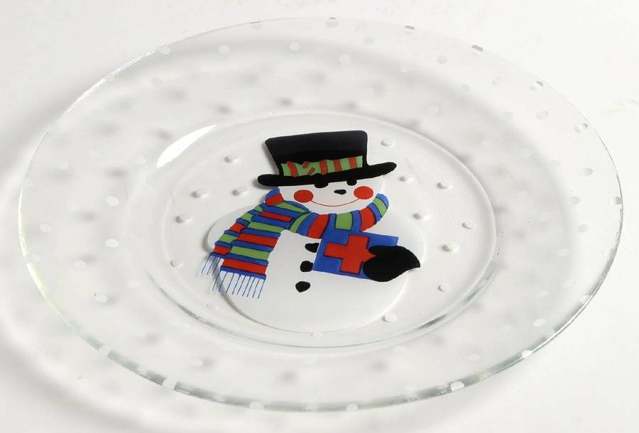 Snowman 7" Salad Plate by Arcoroc-1