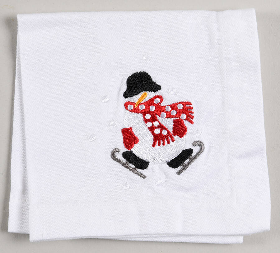 Snowman Linen Napkin by Arcoroc-1