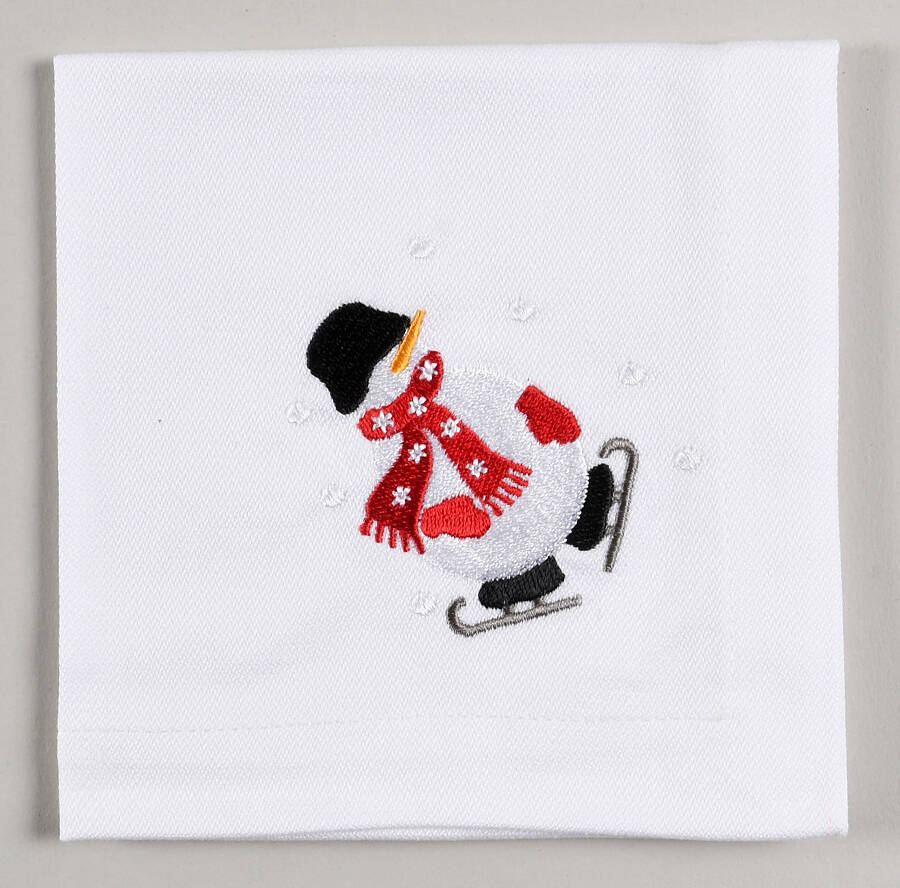 Snowman Linen Napkin by Arcoroc-1