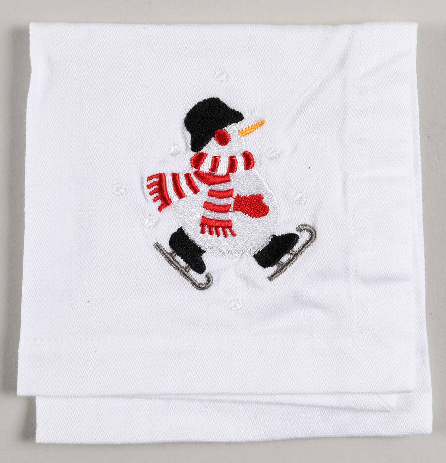 Snowman Linen Napkin by Arcoroc-1