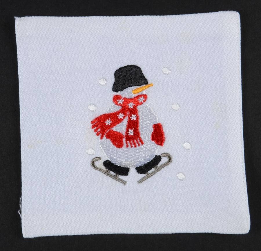 Snowman Cloth Coaster by Arcoroc-1