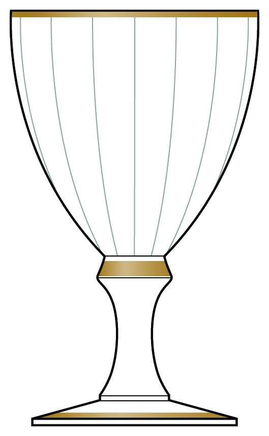 AIG3 Clear (Gold Trim) Water Goblet by Abigails-1
