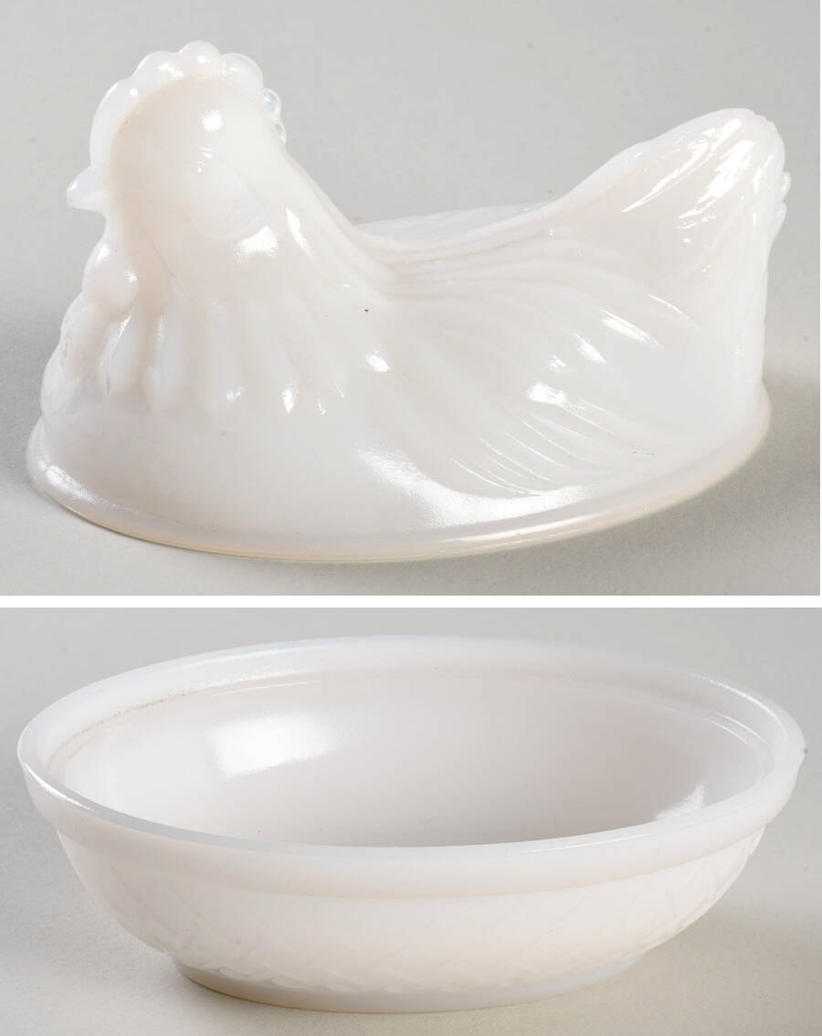 Animals & Figurines Small Hen on Nest-No Lid by Hazel-Atlas-1