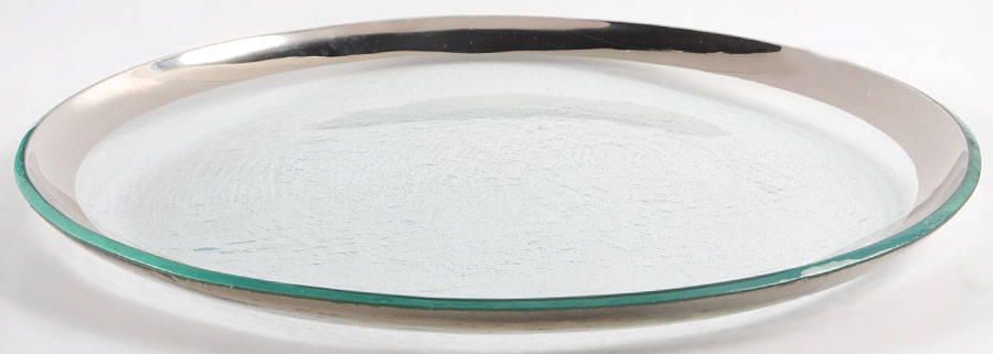 Roman Antique Platinum Service Plate by Annieglass-1