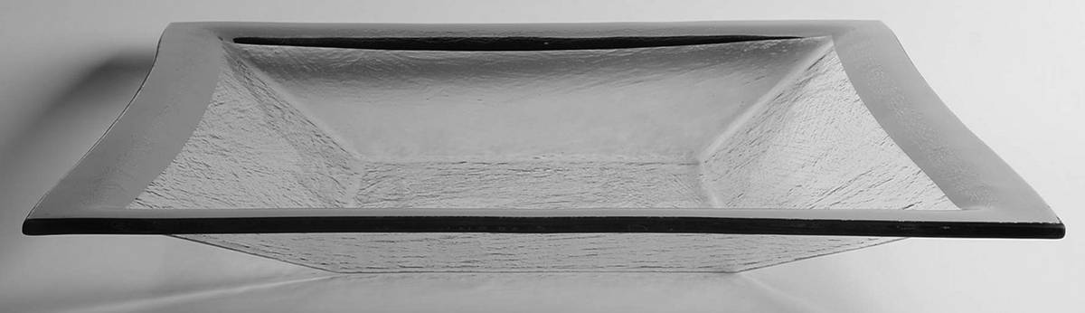 Roman Antique Platinum 12" Square Bowl by Annieglass-1
