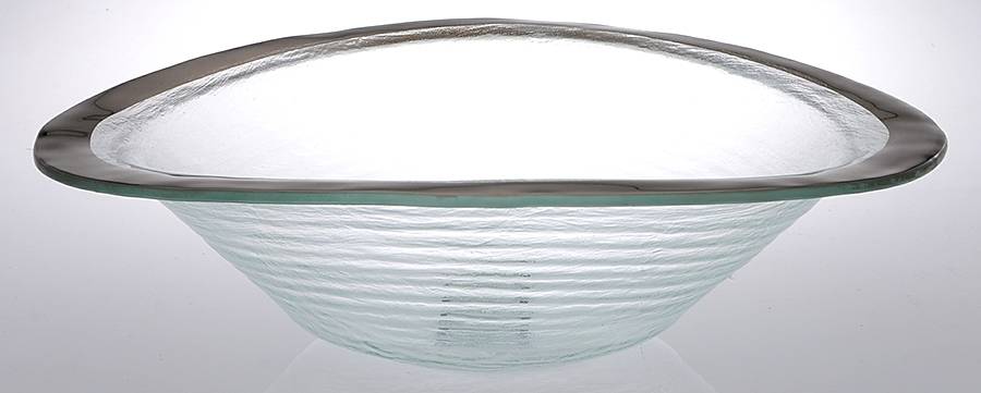 Roman Antique Platinum 14" Oval Bowl by Annieglass-1