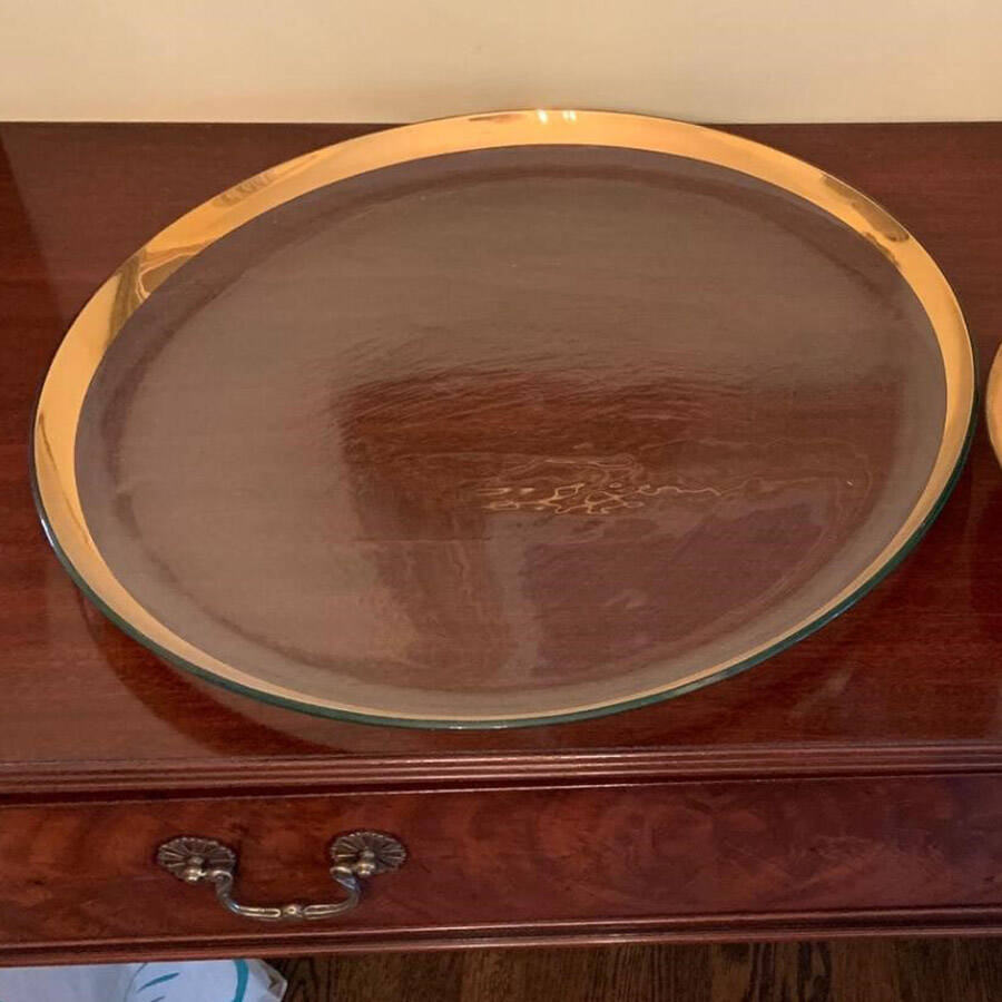 Roman Antique Gold 18" Oval Platter by Annieglass-1