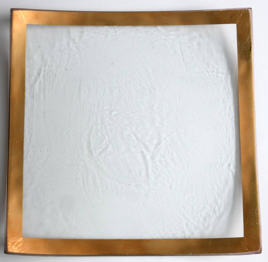 Roman Antique Gold 10" Square Plate by Annieglass-1
