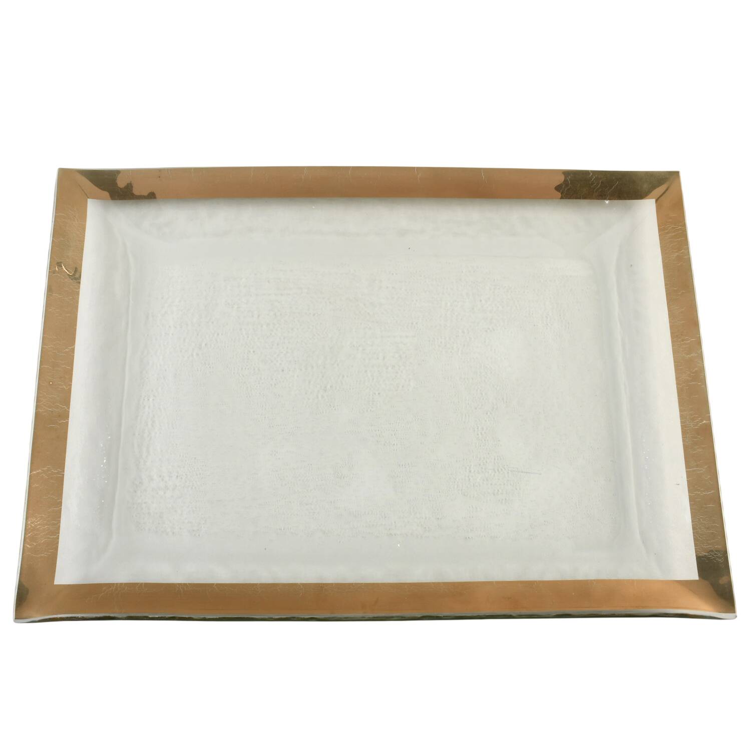 Roman Antique Gold 14" Rectangular Tray by Annieglass-1