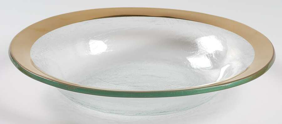 Roman Antique Gold Large Rim Soup Bowl by Annieglass-1