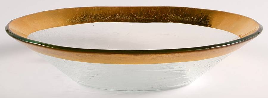 Roman Antique Gold 10" Oval Vegetable Bowl by Annieglass-1