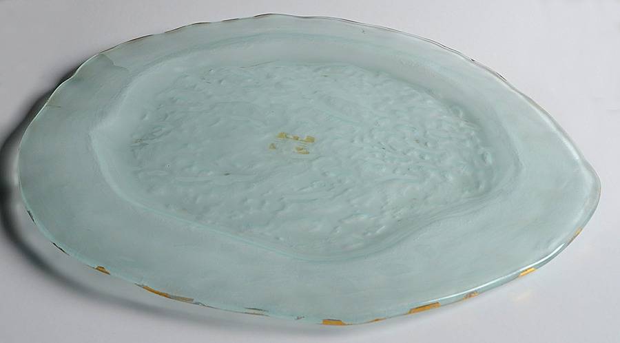 BC Clear (Gold Trim) Service Plate by Annieglass-1