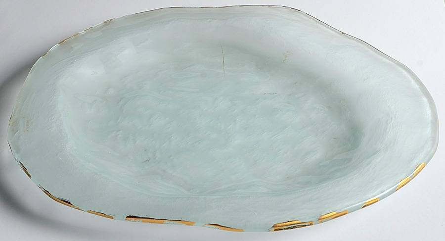 BC Clear (Gold Trim) Dinner Plate by Annieglass-1