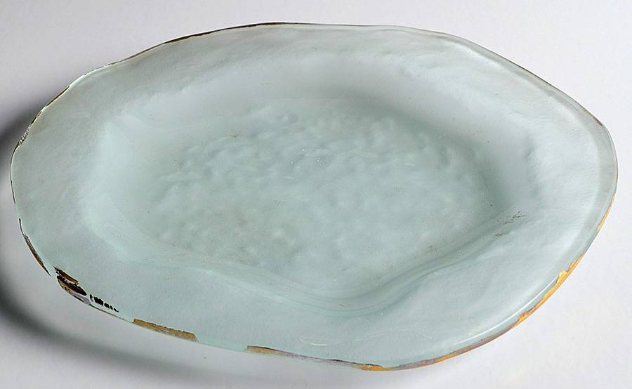 BC Clear (Gold Trim) Dessert Plate by Annieglass-1