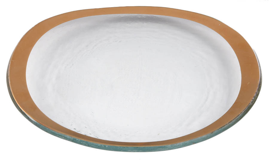 Retro Gold Dessert Plate by Annieglass-1