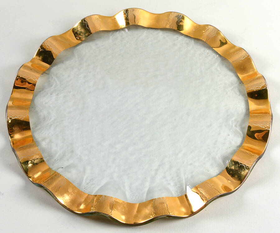 Ruffle Gold Service Plate by Annieglass-1