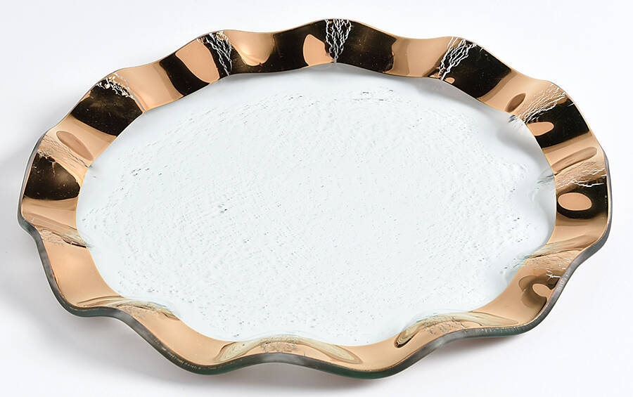 Ruffle Gold Dinner Plate by Annieglass-1