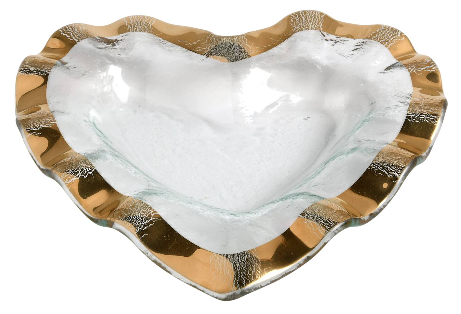 Ruffle Gold 8" Heart Bowl by Annieglass-1