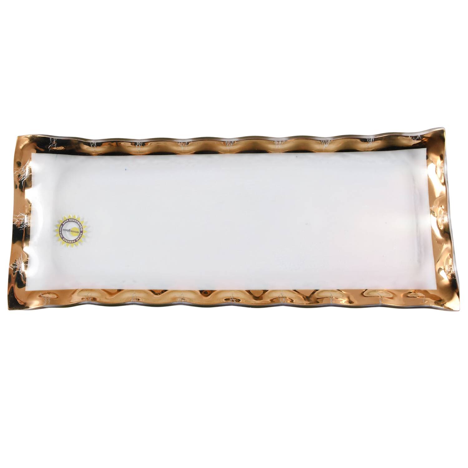 Ruffle Gold 17" Rectangular Tray by Annieglass-1