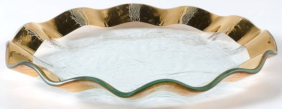 Ruffle Gold Salad Plate by Annieglass-1