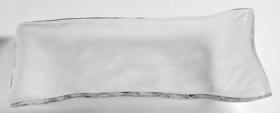 Rock Series (Platinum Trim) Rectangular Tray by Annieglass-1