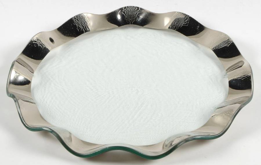 Ruffle Platinum Dinner Plate by Annieglass-1