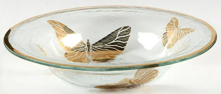 Butterfly 12" Round Bowl by Annieglass-1