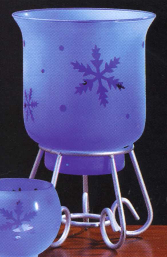 Snowflake Hurricane Lamp & Metal Base by Artland-1