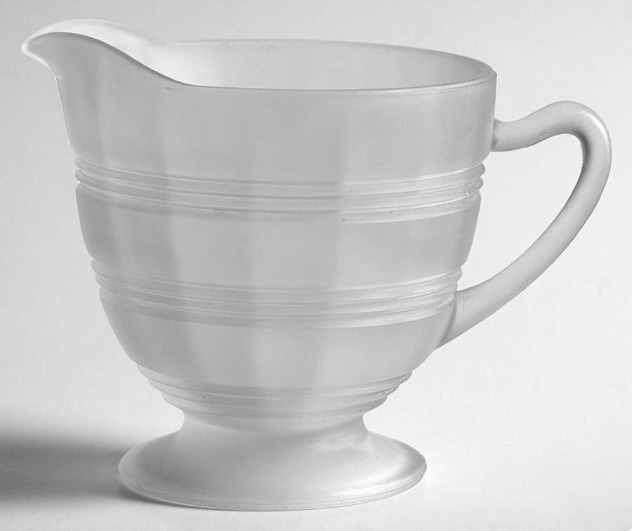 Banded Rings Frosted Creamer by Anchor Hocking-1