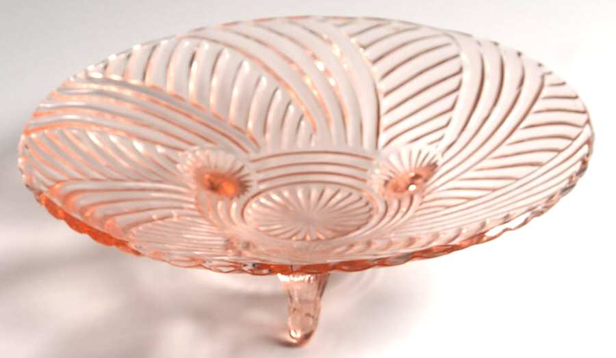 AHC60 Pink 10" 3-Toed Footed Bowl by Anchor Hocking-1