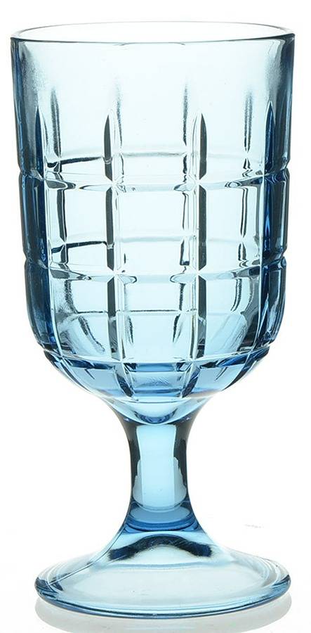 Tartan Denim Blue Water Goblet by Anchor Hocking-1