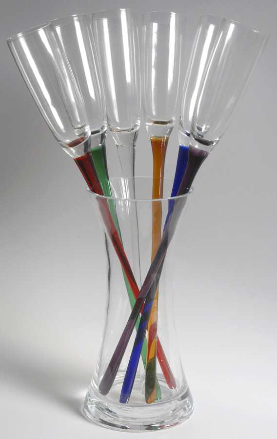 Celebration Collection (Set of 6) Fluted Champagne No Foot w/Vase Holder by Artland-1