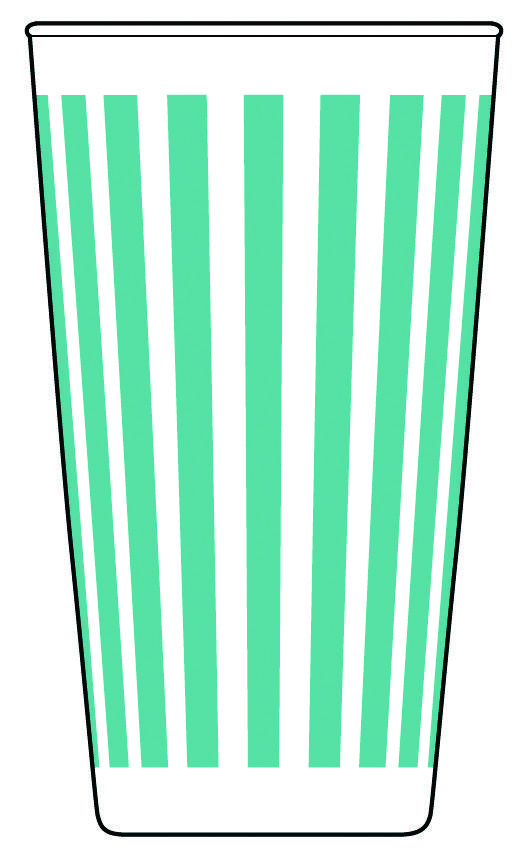 Candy Stripe Turquoise 12 Oz Flat Tumbler by Hazel-Atlas-1