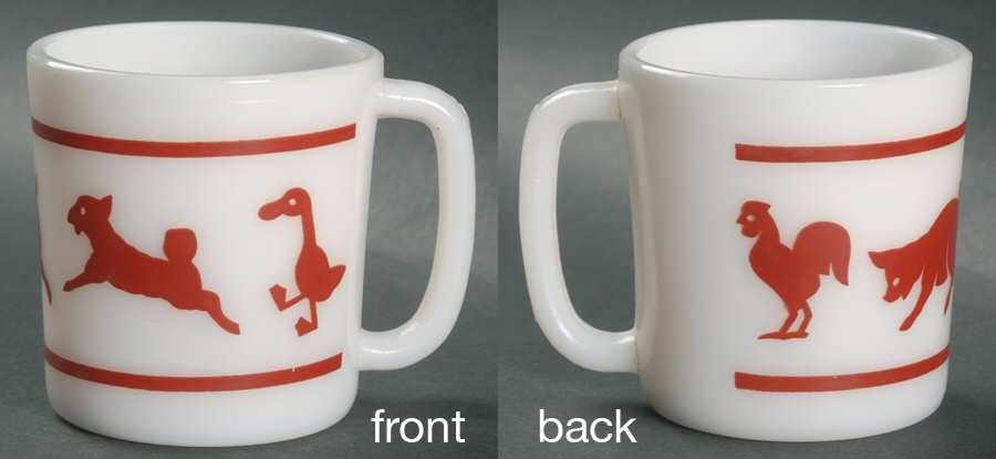 Animals Red and White Mug by Hazel-Atlas-1