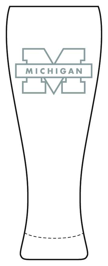 University of Michigan Pilsner Glass by Arthur Court-1