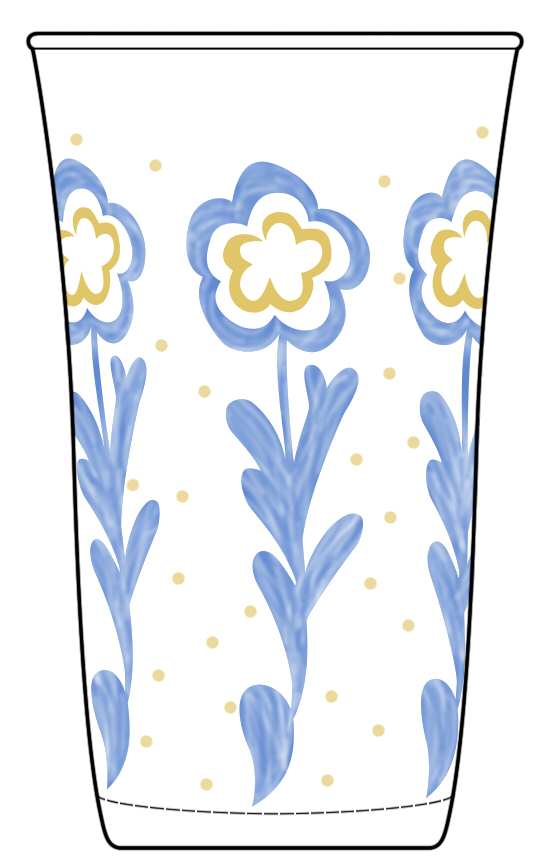 Spring Showers Flat Tumbler by Anthropologie Glass-1