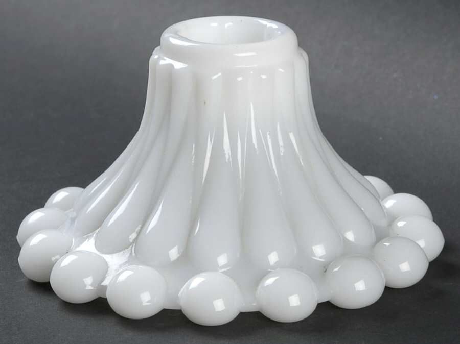 Berwick-Boopie-Milk Glass Single Light Candlestick by Anchor Hocking-1