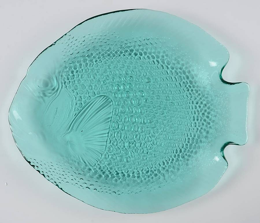 Poisson Turquoise Dinner Plate by Arcoroc-1