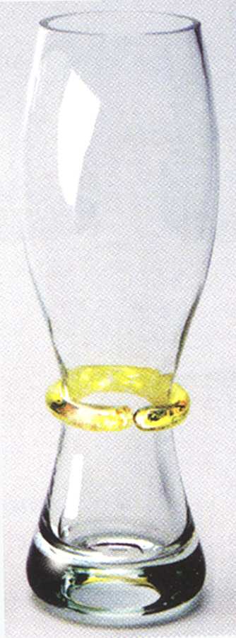 Centro Yellow Pilsner Glass by Amcaro Crystal-1