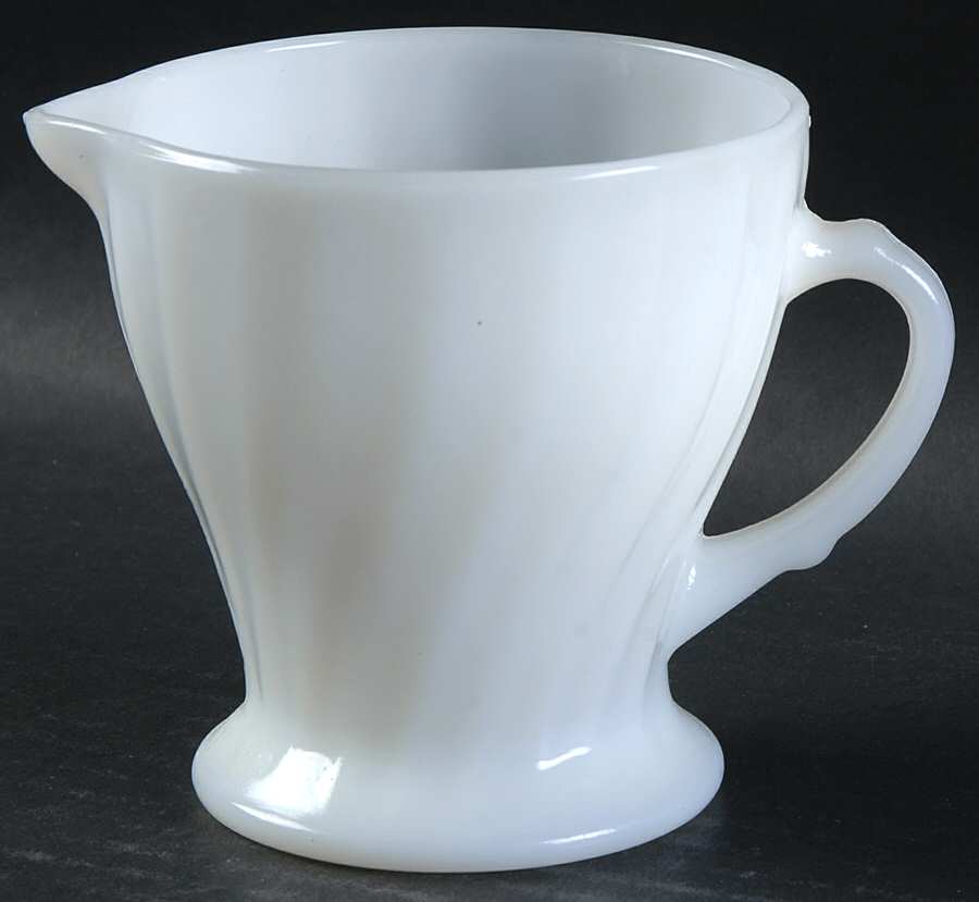 Shell Milk White (Scalloped Edge) Creamer by Anchor Hocking-1