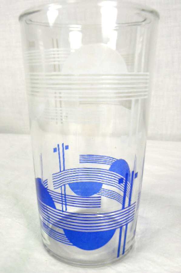 Sunrise Sunset Blue Highball Glass by Hazel-Atlas-1