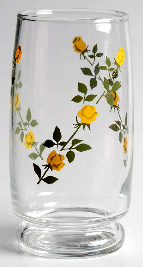 Yellow Roses 10 Oz Flat Tumbler by Anchor Hocking-1