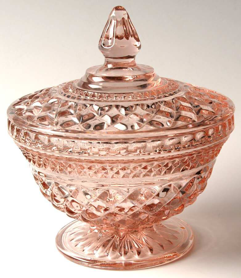 Wexford Pink Candy Dish & Lid by Anchor Hocking-1