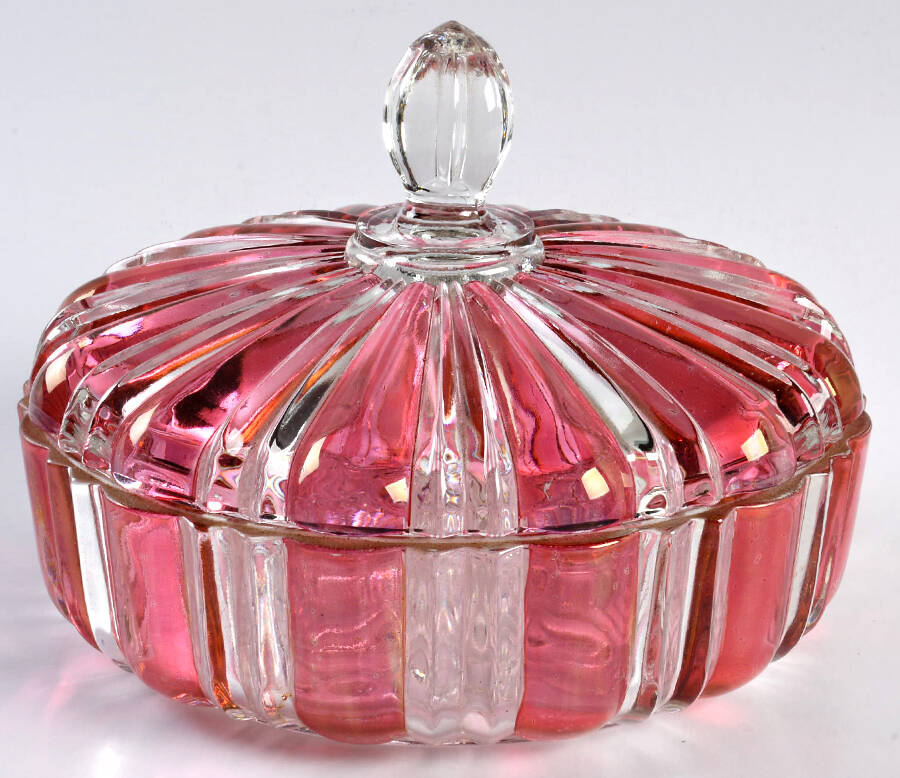 1092 Ruby Stain Candy Dish & Lid by Anchor Hocking-1