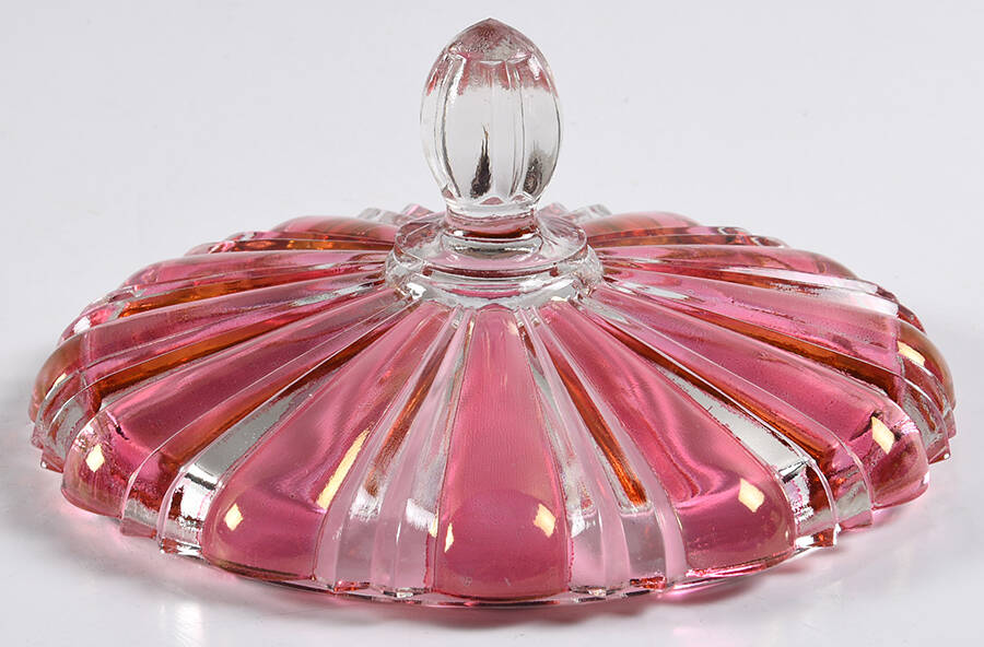 1092 Ruby Stain Lid for Candy Dish by Anchor Hocking-1