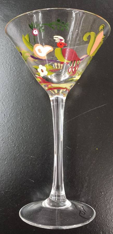 Scarlet Macaw Martini Glass by Anthropologie Glass-1